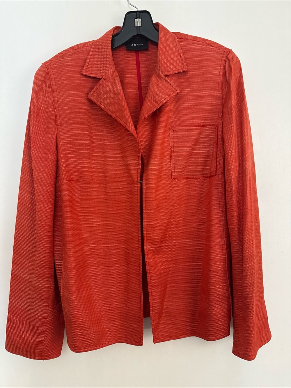 Akris Punto Coral Orange Blazer Jacket Women’s 10 Tailored Designer